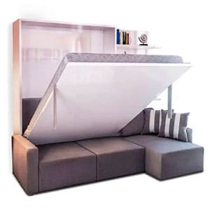 MurphySofa Migliore Sectional Wall Bed Sofa Brown